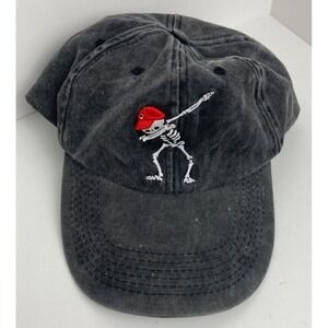 Sol Adult Skeleton Dab Dance Faded Distressed Black‎ Adjustable Cap/Hat